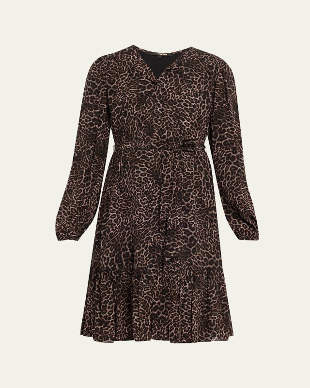 Cheryl Leopard-Print Viscose Midi Dress